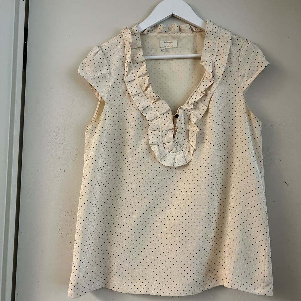 Kate Spade Polka Dot Ruffle Tank